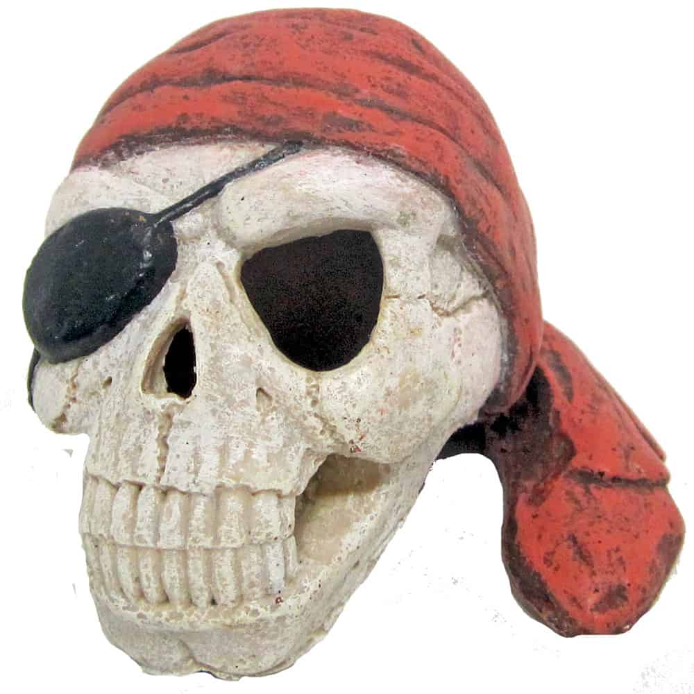 Decorazione per acquari Teschio Pirata con Benda Decorazione per acquari Teschio Pirata con Benda